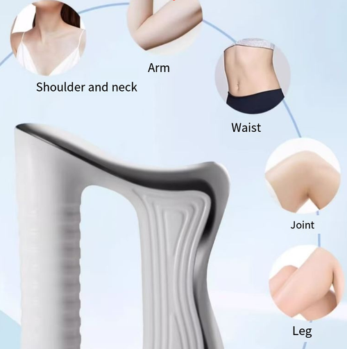 Dispositivo de massagem de fáscia profunda, ele integra estimulação de corrente, massagem por vibração e três níveis de terapia térmica.  Pode aliviar a fáscia muscular e é adequada para áreas como ombros, pescoço, cintura e abdômen.  A alça ergonômica é fácil de operar.  É compatível com múltiplos modos para diferentes peças, é pequeno, portátil e tem longa duração de bateria.  É uma ferramenta prática para trabalhadores de escritório e entusiastas de fitness relaxarem seus corpos.
