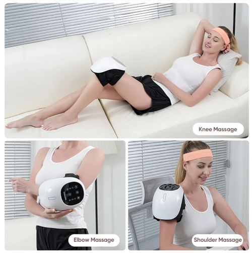 Dispositivo inteligente de massagem no joelho, com vários modos + terapia de luz vermelha, ajuda a aliviar a dor no joelho, relaxar os músculos e também mantém articulações como ombros e cotovelos.  A operação é simples e o uso é confortável.  Seja para idosos, entusiastas do esporte ou trabalhadores de escritório, qualquer pessoa pode dar um SPA às articulações a qualquer hora e em qualquer lugar, recuperando a liberdade de movimento!