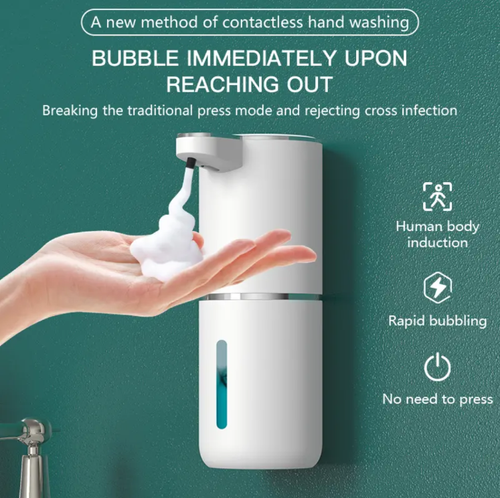 自动感应洗手机Dispensador de sabão automático sem toque para cozinha e banheiro, dispensador de sabonete líquido para as mãos, resistente à água e recarregável