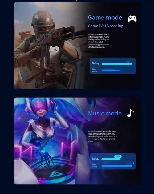 Estes fones de ouvido de modo duplo apresentam uma cor amarela de corrida semelhante a uma armadura que é elegante e atraente.  Durante o jogo, oferece baixa latência, permitindo que você opere com precisão.  Ao ouvir música, ele fornece uma experiência de imersão de áudio de alta fidelidade.  Com uso sem pressão, controle de toque inteligente e bateria de longa duração, ele cobre todas as suas necessidades auditivas e de moda, desde jogos até o uso diário em vários cenários.