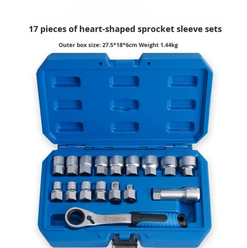 Este conjunto de mangas de catraca de 17 peças com furo atravessado apresenta um design de eixo de furo atravessante,capaz de lidar com deslizamento e parafusos irregulares.A catraca dupla de 72 dentes é altamente eficiente e fácil de usar.  O material de aço cromo-vanádio é durável e resistente.  As especificações são completas e adequadas para diversos cenários.  Quando combinado com uma caixa de ferramentas portátil, ele se torna um excelente assistente para reparos e manutenção automotivos.