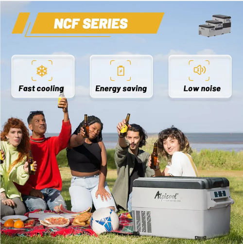 Esta geladeira de veículo da série CF: implementação da tecnologia alemã - ampla faixa de temperatura de 20°C~20°C, uso duplo tanto para o veículo quanto para a casa + três principais recursos de proteção do veículo,  silenciosa e eficiente em energia, adequada para todos os cenários como acampamento, autodirigição e uso doméstico, permitindo que você sempre desfrute de liberdade de refrigeração profissional e tranquilidade para preservação de alimentos.