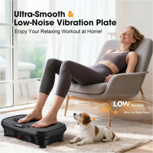 Quadra de vibração de fitness de 4 níveis, uma bênção para quem fica sentado por longos períodos.  O nível calmante alivia a cintura e as costas, o nível de fortalecimento molda o corpo, e o exercício com banda de resistência ajuda a treinar os ombros e braços.  É super silencioso e não incomoda os outros.  Assistir TV enquanto o usa pode ajudar você a relaxar e conseguir um formato corporal leve.  Dessa forma, você pode construir um ótimo físico no seu dia a dia!