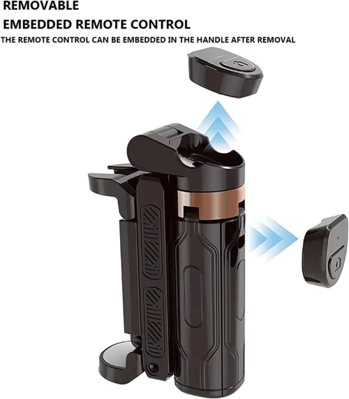 Mini bastão de selfie, compacto e portátil, pode ser facilmente colocado no bolso.  Com um design giratório de 360 graus, permite o ajuste flexível do ângulo de disparo.  A instalação é simples e pode fixar o telefone com segurança, permitindo que você capture facilmente momentos maravilhosos ao tirar selfies, fazer vlogs ou documentar paisagens ao ar livre.