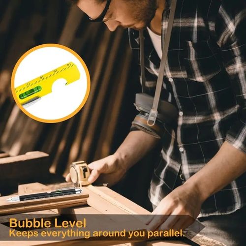 Esta caneta tática multifuncional é uma caixa de ferramentas no seu bolso.  Ele pode ser usado para escrever, medir comprimento, verificar nível, iluminar, apertar parafusos, tocar em telas capacitivas, desparafusar porcas e até quebrar janelas em caso de emergência.  Feito de metal durável, é adequado para engenheiros, entusiastas de atividades ao ar livre e trabalhadores de escritório.  É um assistente multifuncional para melhorar a eficiência e lidar com situações diárias e de emergência.