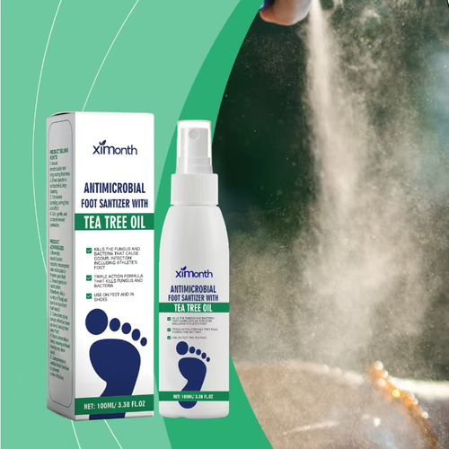Produto de cuidados com spray para os pés.  Fiz um pedido hoje e recebi 2 frascos.  Um spray pode inibir fungos, aliviar a coceira do pé atleta, nutrir e reparar pele seca, quebrar odores para se manter fresco, é suave e amigável para a pele, deixando seus pés limpos e saudáveis, além de se despedir dos problemas nos pés!