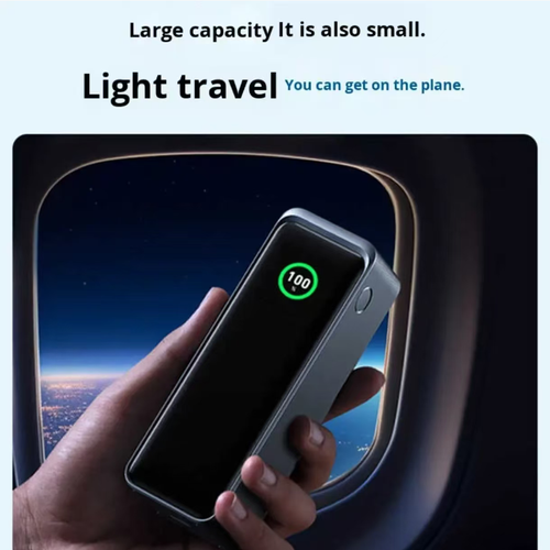 Esta bateria portátil de 65W com carregamento rápido dois-em-um, com carregador embutido,resolve todos os problemas de carregamento durante a viagem.  É tanto um carregador de parede quanto um power bank portátil, permitindo que você diga adeus à ansiedade dos cabos e tomadas, e carregue seus dispositivos a qualquer hora e em qualquer lugar.  Deixe você se despedir das preocupações com cabos e tomadas, e recarregar seus dispositivos a qualquer hora e em qualquer lugar.