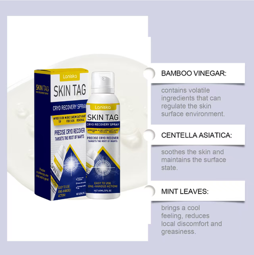 Spray biológico de crioterapia para pontos de ervilha.Peça hoje e receba 2 frascos.Com sua tecnologia de congelamento suave, não há necessidade de injeções ou procedimentos dolorosos.  Basta borrifar e as manchas de ervilha vão desaparecer! após a pulverização, a pele não fica vermelha nem irritada.  Até peles sensíveis podem usá-lo com confiança.  A aplicação é simples.  Você pode usar em casa.Depois de borrifar, você pode levar sua vida normal e se sentir mais confortável usando decote baixo!