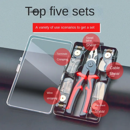 Este alicate de ponta intercambiável cinco em um pode cortar arame,O corpo forjado com precisão corta fios espessos e desaparafusa facilmente parafusos teimosos,mesmo com a vantagem adicional de ser deformado pela força! Cinco conjuntos de pontas destacáveis rapidamente permitem a troca instantânea.  Seja consertando eletrodomésticos, modificando seu carro ou apenas fazendo bricolage todos os dias,esses alicates são perfeitos para qualquer situação.Chega de procurar ferramentas nas gavetas!