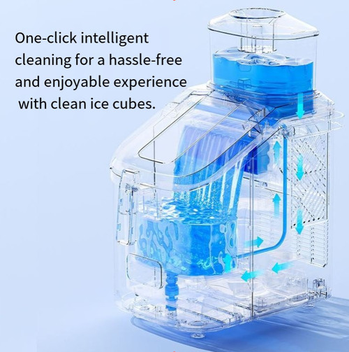 A máquina de gelo essencial para o verão quente, pode produzir gelo em 6-8 minutos e permite que você desfrute livremente de cubos de gelo.  Com limpeza automática com um clique, garante a limpeza e nenhum cheiro desagradável dos cubos de gelo.  O design compacto é adequado para vários cenários, permitindo que você desfrute de bebidas geladas a qualquer momento e se refresque durante todo o verão!