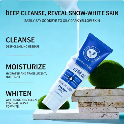 Se você fizer um pedido hoje, receberá 5 frascos de Xifei Anti-Poluição, Limpeza, Controle-Óleo, Hidratante, Remoção de Blackhead e Clareamento Facial.  Tem uma textura cremosa, lisa e macia.  Ele limpa profundamente os pontos negros e controla o óleo.  Com extrato de urso, ele lava uma pele clara.  Após a lavagem, não há mais aperto.  É adequado tanto para peles oleosas quanto secas.  Quanto mais você lava, mais brilhante e lisa sua pele fica.