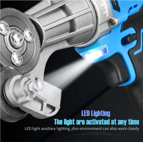 Este corte de metal tão facilmente quanto a máquina de corte de folha de bateria de lítio de manteiga possui um motor brushless de cobre completo com potência potente, engrenagens de aço de tungstênio para corte estável, um design de bateria de lítio para liberdade sem fio e iluminação LED.  Corta chapas de ferro e chapas de aço com a mesma facilidade com que corta lama, com alta eficiência e cortes suaves.  É uma potência de eficiência para processamento de metais!