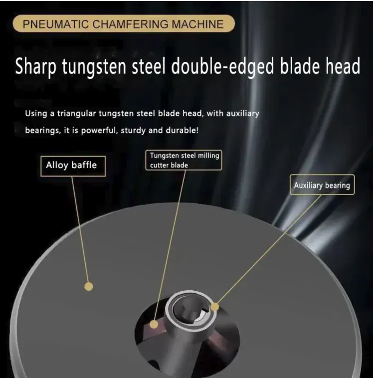 Máquina de chanfrar pneumática: Uma ferramenta poderosa para chanfrar metais, com processamento suave e livre de barbantes. Suporta chanfrado reto, curvo e em arco, e se adapta com precisão a ângulos C e ângulos R. O corpo compacto é fácil de segurar, equipado com um interruptor de placa de pressão de segurança e várias configurações de ajuste. A operação é simples e eficiente, tornando-a a escolha profissional para chanfrado em processamento de metais.