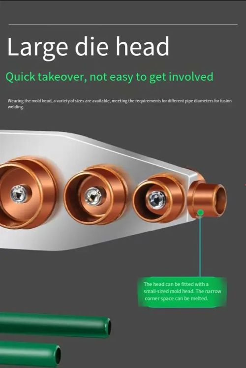 Esta máquina de fusão termoplástica digital possui controle inteligente de temperatura para regulação precisa da temperatura.  Blocos de resfriamento duplos garantem soldagem estável.  Vários bicos estão disponíveis para atender a diferentes requisitos de diâmetro de tubo.  A operação é conveniente e até mesmo os iniciantes podem concluir facilmente a soldagem de tubos de nível profissional, tornando os projetos hidroviários eficientes e confiáveis.