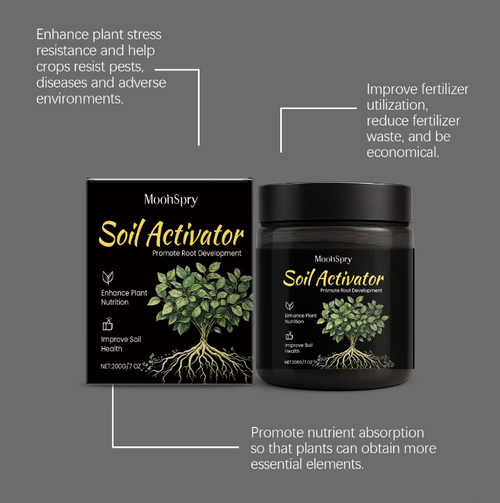 MOONSPRY Soil Activator, uma mistura de extratos vegetais e probióticos.  Ajuda a soltar o solo, promove o crescimento saudável das raízes e folhagem exuberante, sem causar queimaduras radiculares.  Até iniciantes podem usar.  Faça o pedido hoje e pegue 2 garrafas, suficientes para encher sua varanda de plantas.  Após a rega, o solo se torna respirável e retém a umidade, resultando em folhas brilhantes e flores florescentes.  Sua varanda vai se transformar instantaneamente em um jardim!