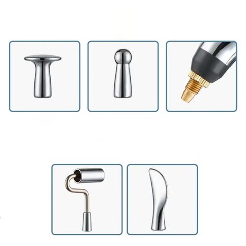 Caneta de massagem elétrica, design portátil em formato de caneta, 9 níveis ajustáveis, com ecrã digital. Versão recarregável, ponta metálica substituível, adequada para alívio diário em ombros, pescoço, membros e outras partes. Tamanho compacto fácil de transportar, operação simples, limpe a superfície de contacto antes de usar e comece a experiência no nível baixo, ideal para relaxamento em casa.