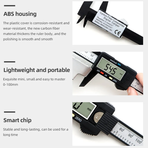 Paquímetro digital, medição rápida, precisa e fácil!  A tela de alta definição lê os dados instantaneamente, comutação de unidade dupla + reinicialização zero com um clique, com precisão de 0,01 mm para capturar com precisão.  O material de liga é resistente ao desgaste, adequado para vários cenários, como processamento mecânico e artesanato DIY, um grande auxiliar para medição!