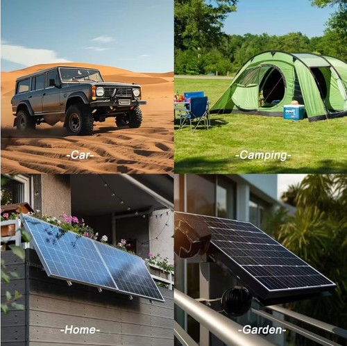 Este painel solar:taxa de conversão de alta eficiência de 23%, sistema de rastreamento ajustável de 360° para captura ótima de luz solar, apenas 2,64 libras de tamanho, 16 células + tecnologia do tipo N, durável e robusto.  É adequado para equipamentos externos, como controle de acesso e sistemas de vigilância.  Não é necessário fiar.  Ele pode fornecer energia simplesmente por estar exposto à luz solar.  Tamanho pequeno, mas alta capacidade energética.  Mais liberdade no uso de energia externa.