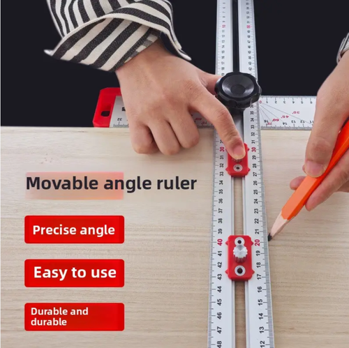 Régua de ângulo ajustável em forma de T:régua de liga de alumínio de 90 cm,uma ferramenta de precisão para marcenaria e decoração.Com uma estrutura em forma de T e ajuste de vários ângulos, ele pode controlar com precisão até o nível milimétrico.  É resistente a choques, resistente ao desgaste e não causa fadiga quando mantido por muito tempo.De encaixe e espiga à instalação no teto, ajuda a alcançar zero erro no artesanato e é um parceiro confiável para os artesãos criarem obras requintadas.