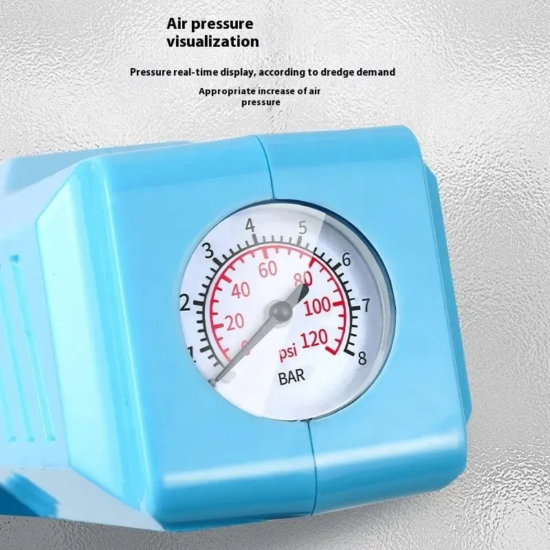 Desentupidor de tubo de bombeamento de ar de alta pressão modelo elétrico de aço inoxidável, feito de aço inoxidável 304, que é durável e resistente à corrosão.  O potente motor libera fluxo de ar de alta pressão.  É equipado com conectores compatíveis de vários tamanhos, tornando a operação simples e fácil até mesmo para as mulheres manusearem.  Economiza dinheiro e esforço e resolve o problema de bloqueio da tubulação.