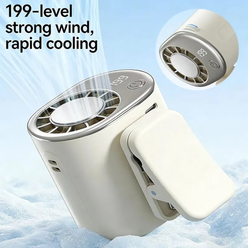O ventilador de refrigeração para semicondutores com 199 níveis de velocidade variável oferece um fluxo de ar suave e refrescante em alta velocidade.O ventilador pode ser posicionado de três formas: pendurado, em pé ou reclinado. A cabeça giratória ajusta livremente o ângulo. A bateria recarregável integrada permite carregamento rápido. O dispositivo é compacto, silencioso e portátil, adequado para diversos cenários, como uso em mesa de trabalho, carrinho de bebé, acampamento e veículos.