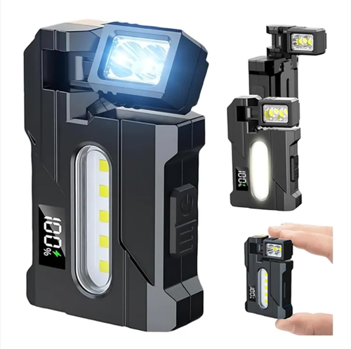 Lâmpada de trabalho de sucção magnética portátil,uma excelente ferramenta para iluminação de trabalho.  Pode ser ajustado em várias direções.O design de sucção magnética + suporte de caneta libera suas mãos.  As fontes de luz duplas vermelhas e brancas atendem aos requisitos de iluminação e aviso.  Carregamento rápido TYPE-C + display de energia digital.  As lâmpadas LED de alto brilho iluminam claramente os detalhes.Adequado para vários cenários,É o suporte brilhante para o trabalho móvel.