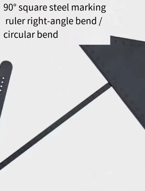 Régua de marcação de dobra quadrada de aço, com gravação a laser para graduações precisas e resistentes ao desgaste, e posicionamento angular preciso ao nível milimétrico.  Adequado para marcação de dobra de vários perfis, como aço quadrado e tubos redondos.  Feito de material de liga de alta dureza, é à prova de ferrugem e durável.  Simples de operar, é uma ferramenta de processamento precisa para as indústrias de processamento de metais, construção e chapas metálicas.