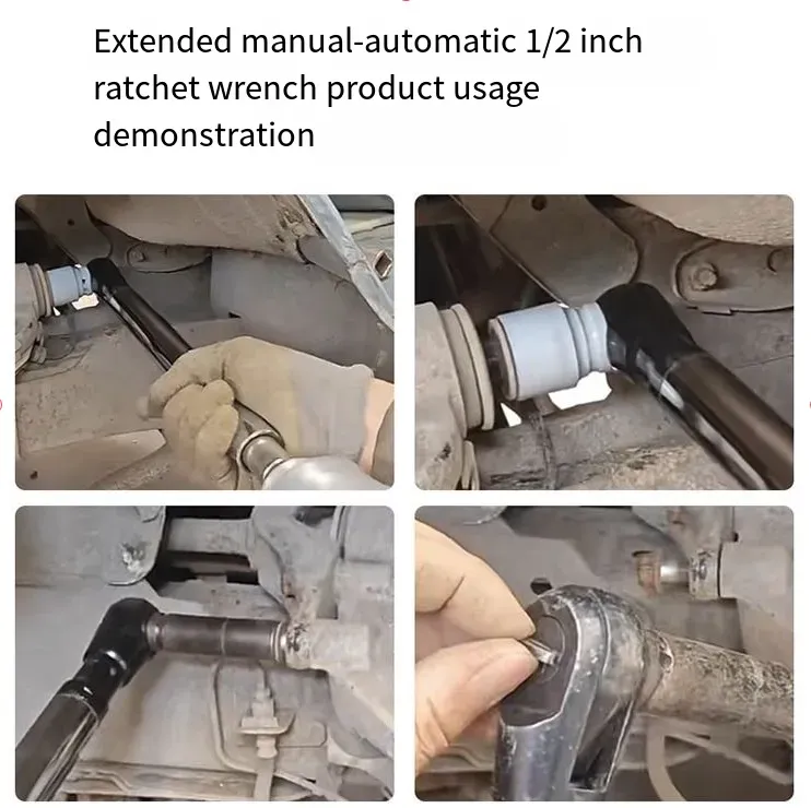 Chave de catraca estendida: Uma ferramenta poderosa para manutenção, forjada com precisão e durável.  Ele suporta os modos manual e elétrico.  O design estendido de nível industrial é adequado para espaços estreitos.  Com um interruptor de avanço e retrocesso de um clique, é uma escolha eficiente e sem esforço para reparo de automóveis e manutenção industrial.