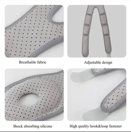 Faça o pedido hoje e você receberá 2 pares de tiras de suporte para joelhos respiráveis!Material ultrafino e respirável de 0,5mm, sem suor ou constrição.As almofadas de silicone protegem com precisão a patela, reduzem o desgaste e a dor, e o Velcro ajustável é adequado para a circunferência das pernas, permitindo colocar e tirar rapidamente.  Perfeito para suporte esportivo, situações de emergência,adequado para corrida,trilhas e uso diário em idosos.O suporte leve para o joelho é super prático!