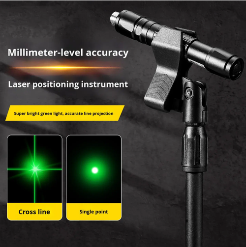 Instrumento de posicionamento a laser de nível de engenharia, suporte especial, com precisão milimétrica, comutável entre mira, modo duplo de ponto único, suporte de metal é estável e ajustável.  Pode emitir luz verde ultrabrilhante durante o dia, adequada para vários cenários, como construção, decoração e instalação de equipamentos.  É uma excelente ferramenta de engenharia com eficiência e precisão superiores para posicionamento e layout.