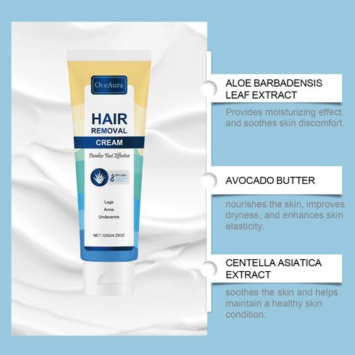 Faça o pedido hoje e você receberá 3 frascos de creme depilatório calmante de aloe. Isso manterá sua pele lisa e macia durante toda a estação. Contém aloe de cacto + manteiga de karité. Derrete o cabelo em 5-8 minutos, remove qualquer ponto negro e é suave mesmo para peles sensíveis, deixando-o macio e não avermelhado. Você pode usar saia e mostrar os braços sem nenhuma disfarça.