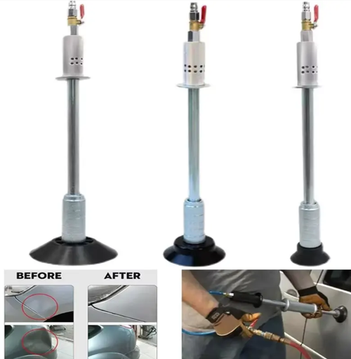 Dispositivo de reparo côncavo de martelo pneumático, tração forte pneumática, equipado com várias especificações de ventosas, sem danificar a pintura original de fábrica.  A operação é simples.  É adequado para várias áreas, como portas de carros e tampas de motores com formas côncavas.  É uma ferramenta de reparo eficiente e perfeita para os proprietários de veículos fazerem isso sozinhos ou para oficinas mecânicas.