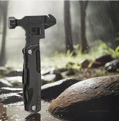 Esta chave de fenda multifuncional combina as funções de martelar, chave de fenda e faca.  É feito de material de nível militar, que é durável e resistente ao desgaste.  Ele pode ser usado para acampamento ao ar livre, reparos domésticos, fuga de emergência, etc., tornando-o um poderoso companheiro de ferramentas para você enfrentar vários cenários.