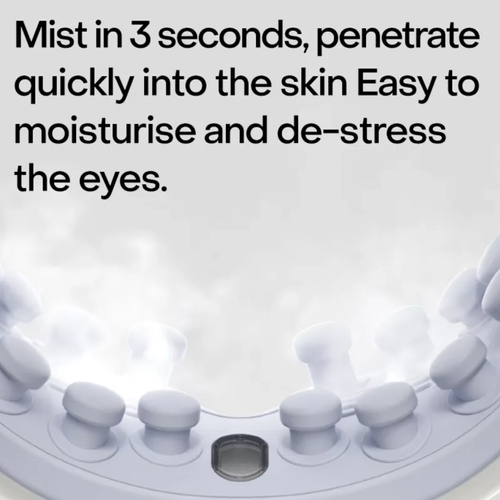 15 minutos de Eye SPA!  Aparelho de massagem a vapor, borrifa para hidratar a área dos olhos em apenas 3 segundos.  Ele imita a massagem nas mãos humanas para aliviar a tensão e o desconforto.  Com conexão Bluetooth,Reduz fadiga e secura, é leve e portátil, cabe em uma bolsa e pode ser carregada.  Durante os intervalos para o almoço, nos trajetos ou antes de dormir, basta vesti-lo e transformar-se de um estado tenso para um relaxado.  Ele traz o cloud SPA com você o tempo todo!