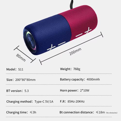 Alto-falante Bluetooth sem fio à prova d'água, um companheiro musical multifuncional para todos os cenários, suporta múltiplos modos de reprodução e possui luzes dinâmicas coloridas. Você pode ouvir música livremente durante o camping ao ar livre ou no banheiro. A qualidade do som é clara e potente, com longa duração da bateria. Ela permite que a música toque intensamente a qualquer hora e em qualquer lugar, tornando-se seu navegador de ritmo na vida!