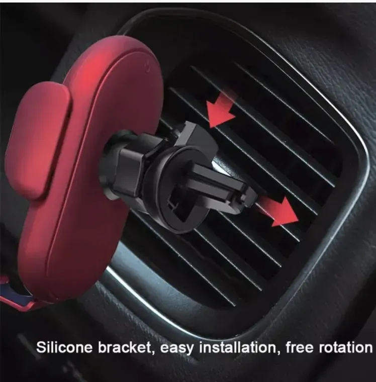 Suporte de carro com sensor inteligente infravermelho, com uma aparência de maré vermelha que mostra totalmente a modernidade.  O suporte abre e fecha automaticamente quando o telefone é aproximado, tornando-o mais seguro para tirar e guardar sem operação manual.  Ele pode girar 360 graus para se adaptar a vários cenários, e a saída de ar está pronta para uso após a instalação.  Combinando tecnologia e praticidade, oferece-lhe uma nova experiência de condução inteligente.