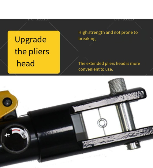 Alicate hidráulico manual de grau industrial, com capacidade de pressão de 8 toneladas cobrindo 4 cabos de 70mm².  A cabeça do alicate de aço de liga é precisa e durável, o conjunto hidráulico é selado e sem esforço, e vem com moldes de prensagem em tamanho real e uma caixa de armazenamento.  A conexão de pressão é apertada e de baixa resistência, adequada para todos os cenários.  É uma ferramenta profissional para eletricistas realizarem trabalhos eficientes e fazerem conexões precisas.