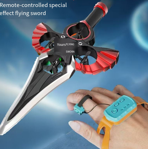 Esta espada voadora controlada remotamente com sensor de movimento recria a cena de fantasia de voar sobre uma espada.   Ele oferece duas opções de controle — sensor de movimento e gamepad, permitindo que você controle simplesmente levantando a mão.    E tem uma iluminação legal.   Ele vem com um cabo de carregamento e uma hélice extra.   É adequado para adultos aliviar o estresse e mostrar sua elegância.   Pode ser jogado tanto em ambientes fechados quanto externos.
