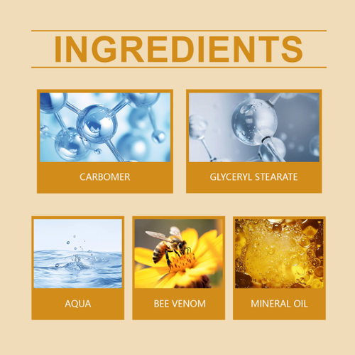 Se você fizer um pedido hoje, receberá 5 garrafas de Bee Venom Nourishing Cream.  Ele ajuda a promover a produção de colágeno, reduzir as linhas secas, firmar a pele flácida, eliminar descolorações amareladas e iluminar a pele.  Ele retém a hidratação e hidrata a pele seca.  É altamente absorvente e pode ajudar a melhorar sua pele após uma longa noite de sono, ou reparar a barreira cutânea durante mudanças sazonais.  Isso dá à sua pele uma aparência naturalmente brilhante e transparente.