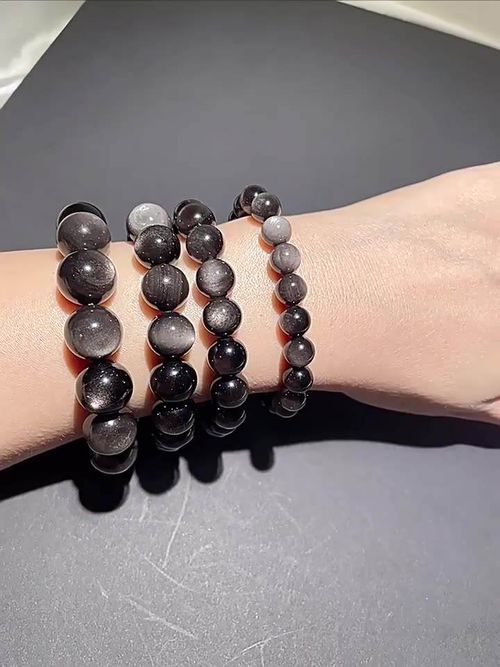 Natural Silver Obsidian Bracelet