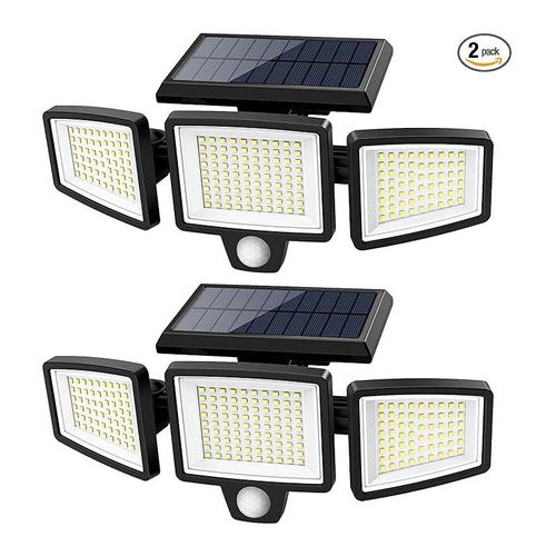 Solar Powered Outdoor Security Light with 2400mAh Battery IP65 Waterproof All Weather Resistant and 3 Lighting Modes