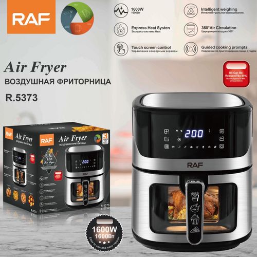RAF Air Fryer, 8.3L Large Capacity, Multi-Function Electric Air Fryer for Home Use with Visible Window and Smart Touch Screen