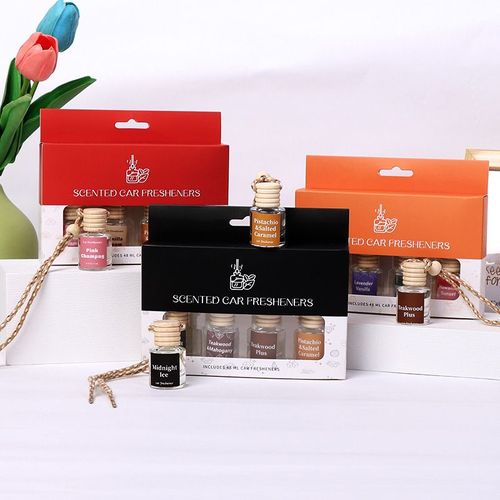 Hanging Car Aromatherapy Gift Set (4 pcs) – Car Decoration with Long-lasting Aromatherapy Essential Oil Perfume