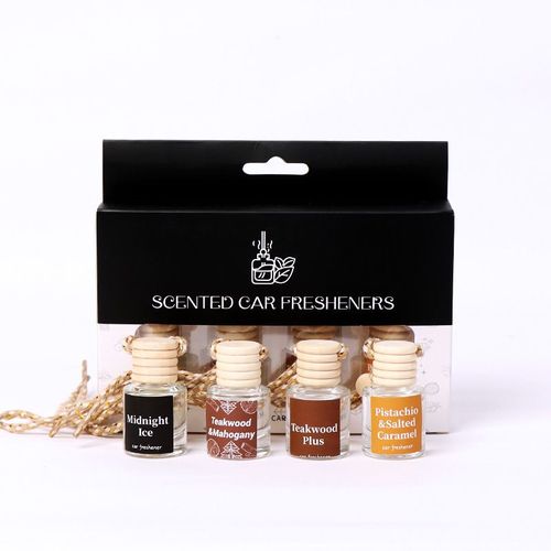 Hanging Car Aromatherapy Gift Set (4 pcs) – Car Decoration with Long-lasting Aromatherapy Essential Oil Perfume