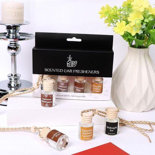 Hanging Car Aromatherapy Gift Set (4 pcs) – Car Decoration with Long-lasting Aromatherapy Essential Oil Perfume