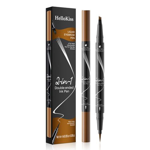 4-claw Double-ended Eyebrow Pencil – Quick-drying, Sweat-resistant, Smudge-proof, with Eyebrow Brush, Fork-tip Liquid Eyebrow Pen