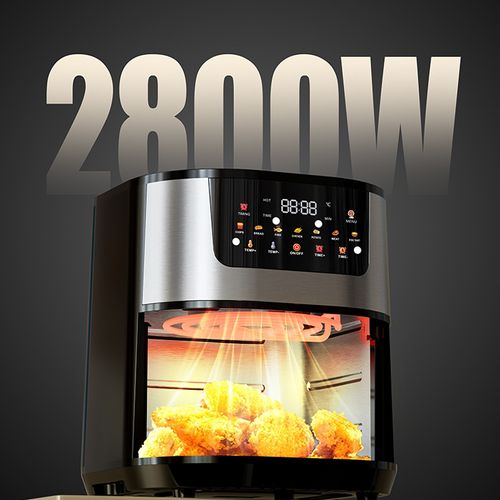 Smart 15L Air Fryer Oven 🤖 Stainless Steel & Visible Window – Multi-Functional for African Family Baking!