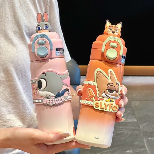 Disney Zootopia Judy Nick Double-Drink Cup ✨ 316 Stainless Steel – Stylish & Safe for Kids' School Days!