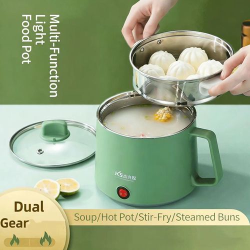 1.5L Mini Rice Cooker 🥘 Portable Multi-Function Pot with Steamer – Non-Stick Liner & One-Touch Operation!