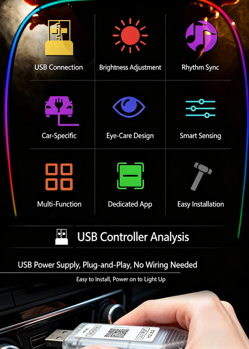 Front Windshield  Car Strip Lights